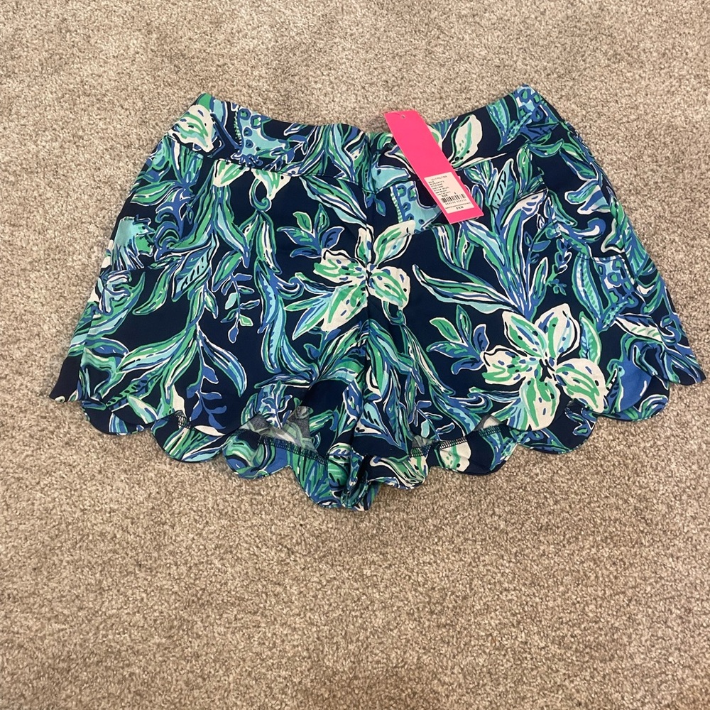 Lilly Pulitzer Blue and Green Tropical Shorts